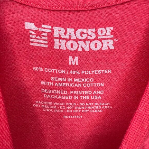 Rags Of Honor Freedom & Liberty Red Unisex Size M T-Shirt Patriotic Graphic Tee - Picture 2 of 6